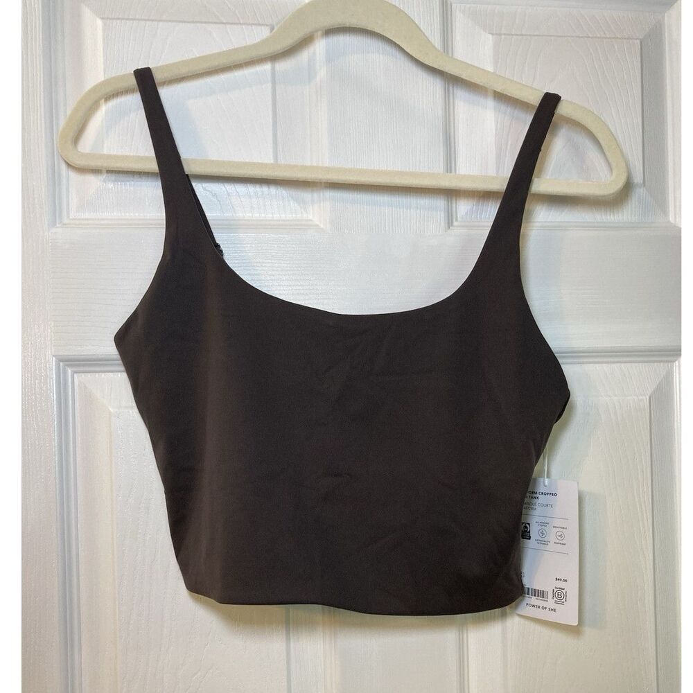 Athleta Vitaform Women's Cropped Cami Tank Brown Breathable Stretch Size S